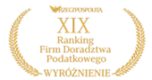 Distinction in the PRO BONO Law Firm category according to the 19th Ranking of Tax Advisory Firms by Rzeczpospolita
